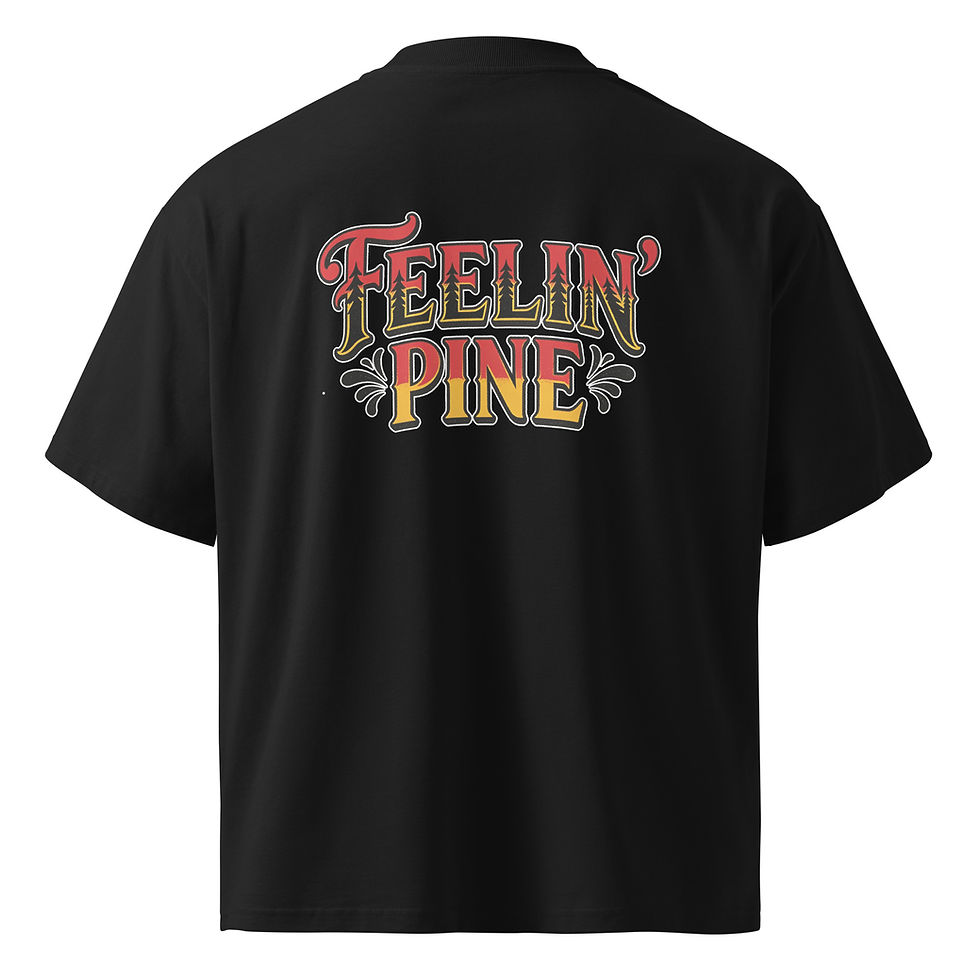 Thumbnail: "Feelin' Pine Black" Unisex organic oversized high neck t-shirt