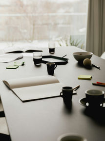 Meeting room with office supplies