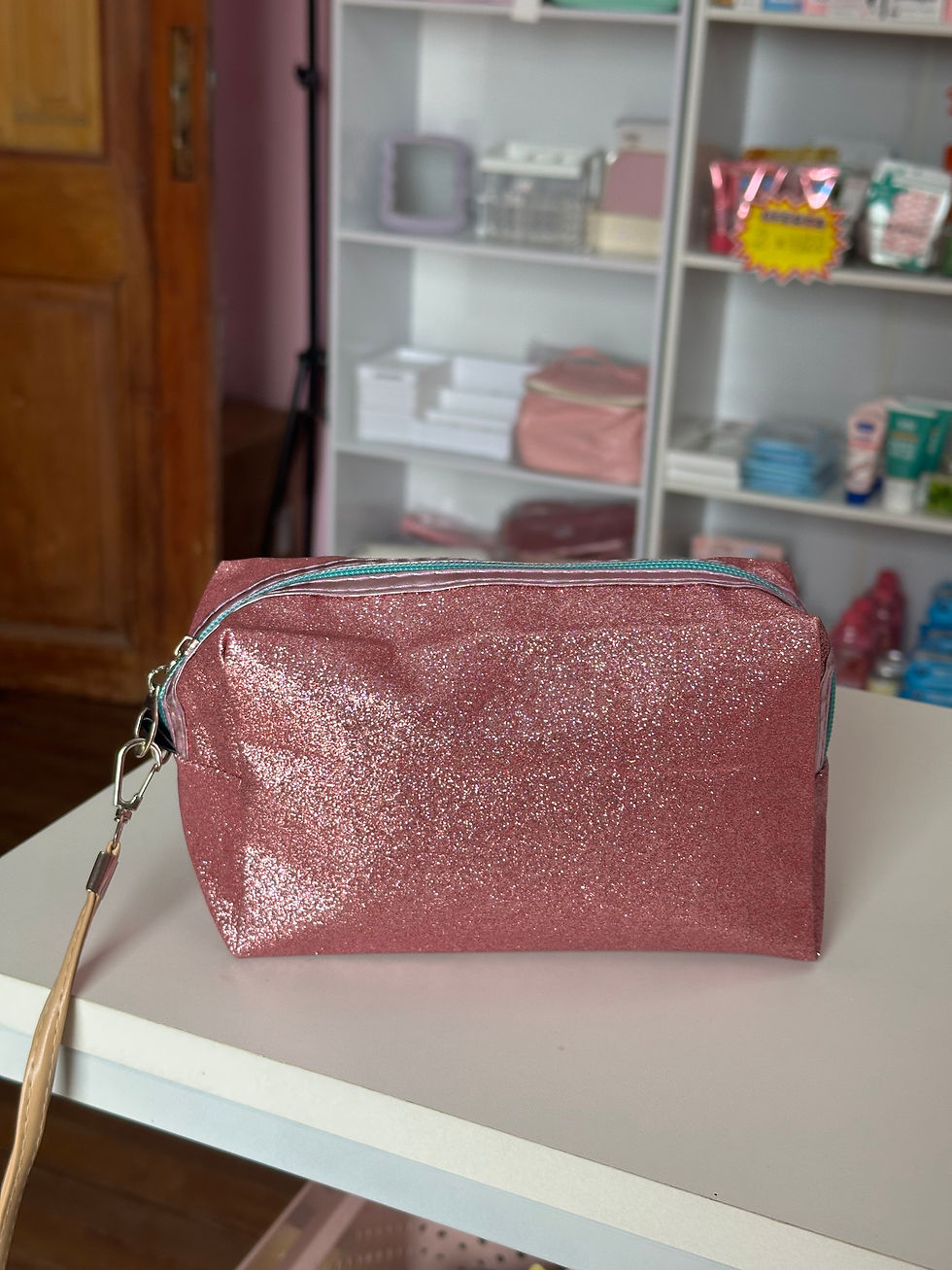 Miniatura: Necesser glitter rosa 