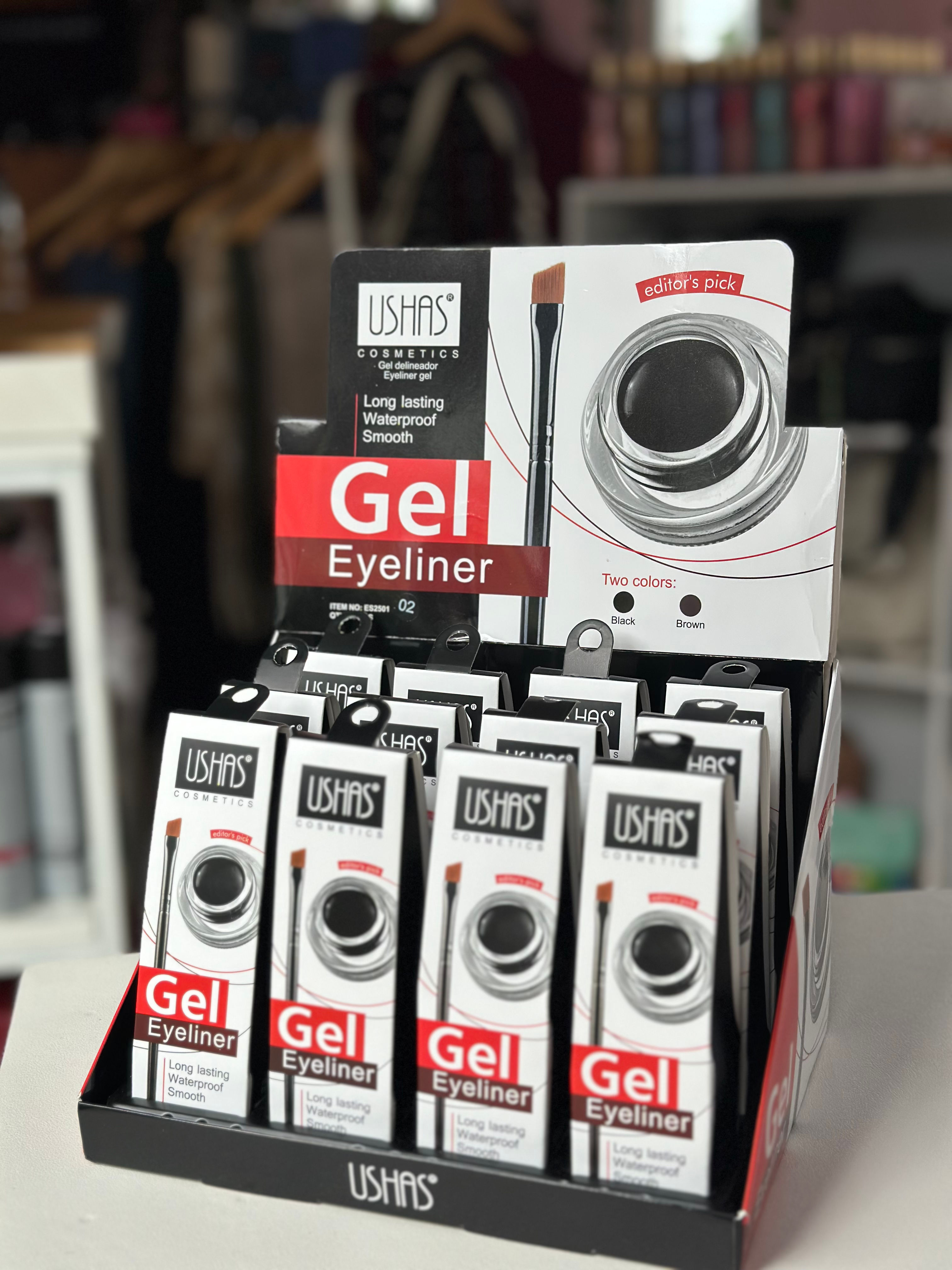 Delineador en gel para ojos (marrón o negro) 
