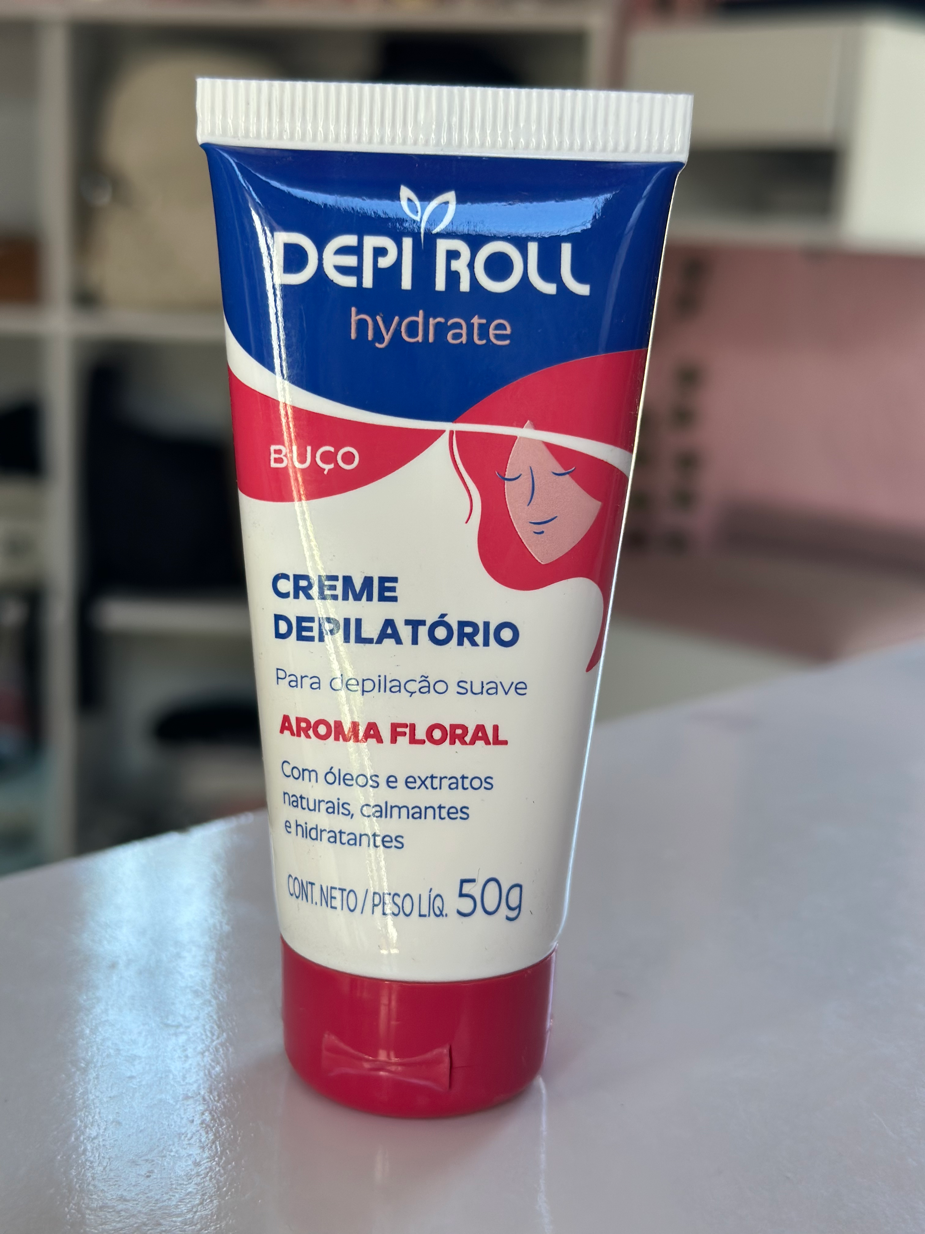 Crema depiladora facial con aroma floral 50g