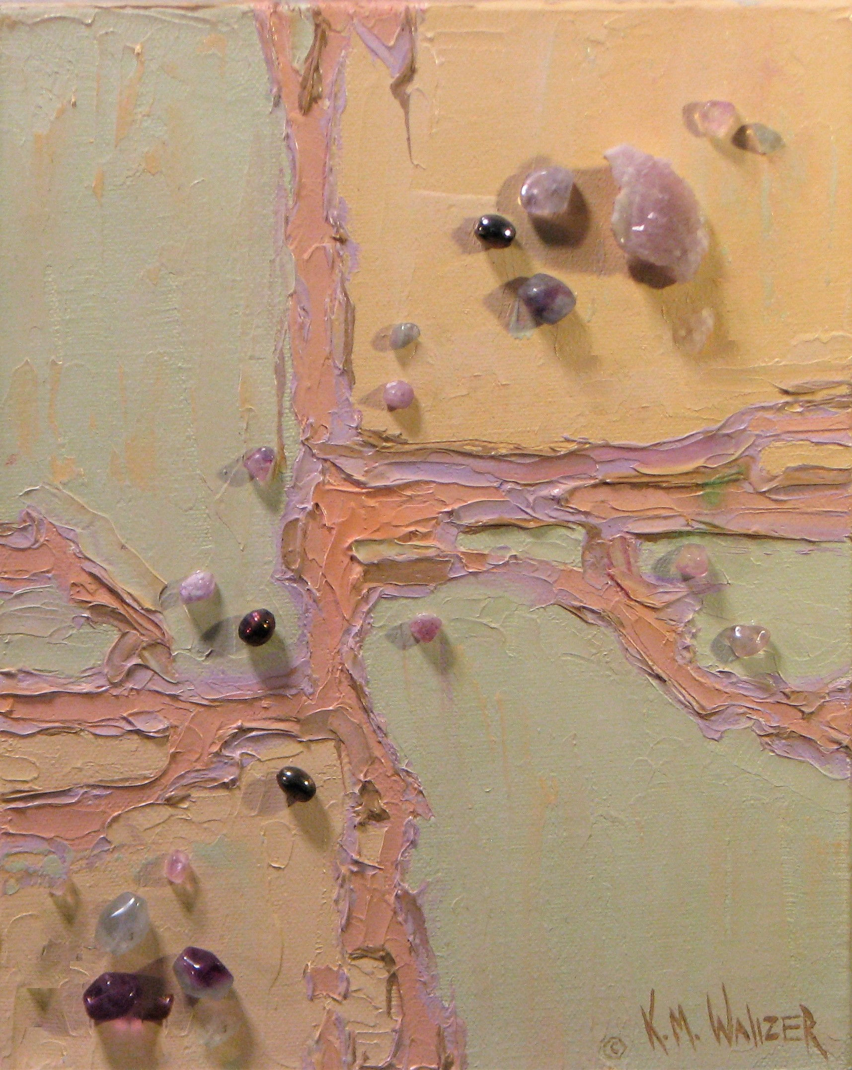 Amethyst, Fluorite with Soft Cinnamon and Meringue Peaks