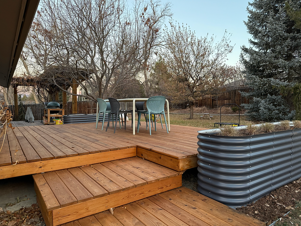 deck hardscape in boulder backyard
