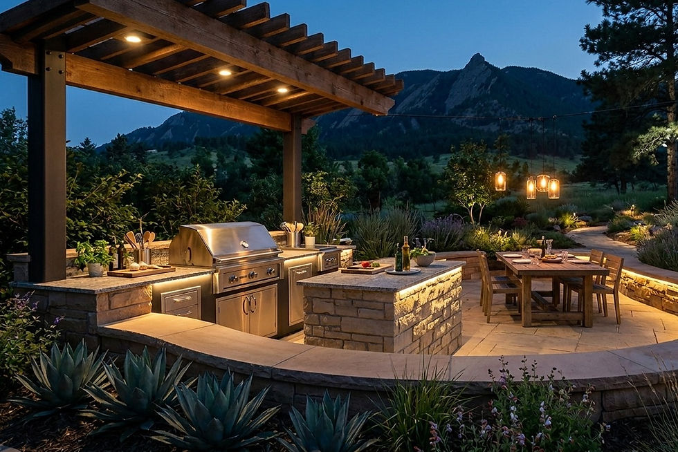 boulder colorado outdoor kitchen ambiance