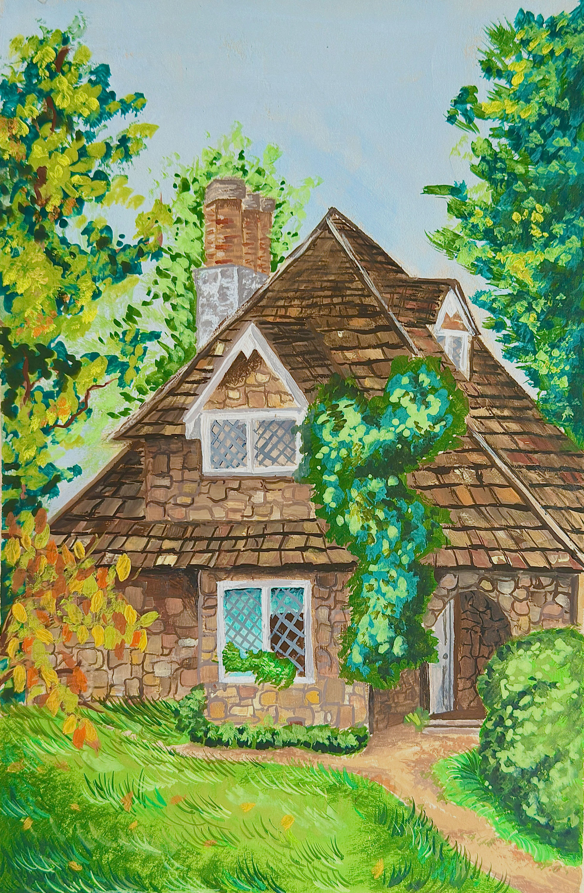 "Countryside Cottage" Art Print
