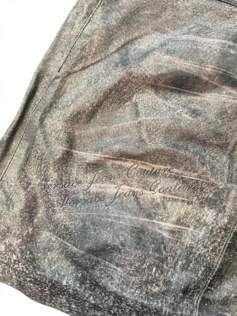 Thumbnail: Vintage Versace Jeans Couture Leather Skirt Size 14