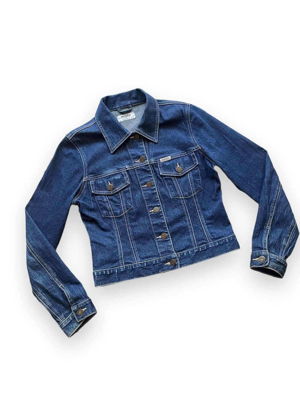 Thumbnail: Y2K Vintage Ladies Denim Moto Jacket