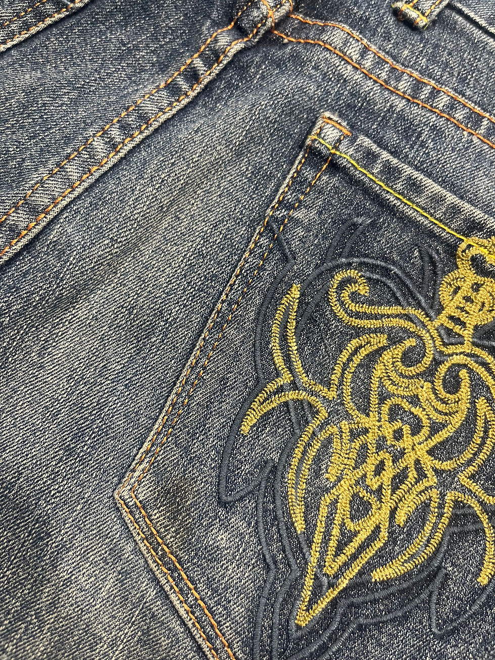 Thumbnail: Y2K Denim Flared Jeans Embroidered