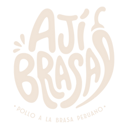 Logo de Ají Brasa versión blanco