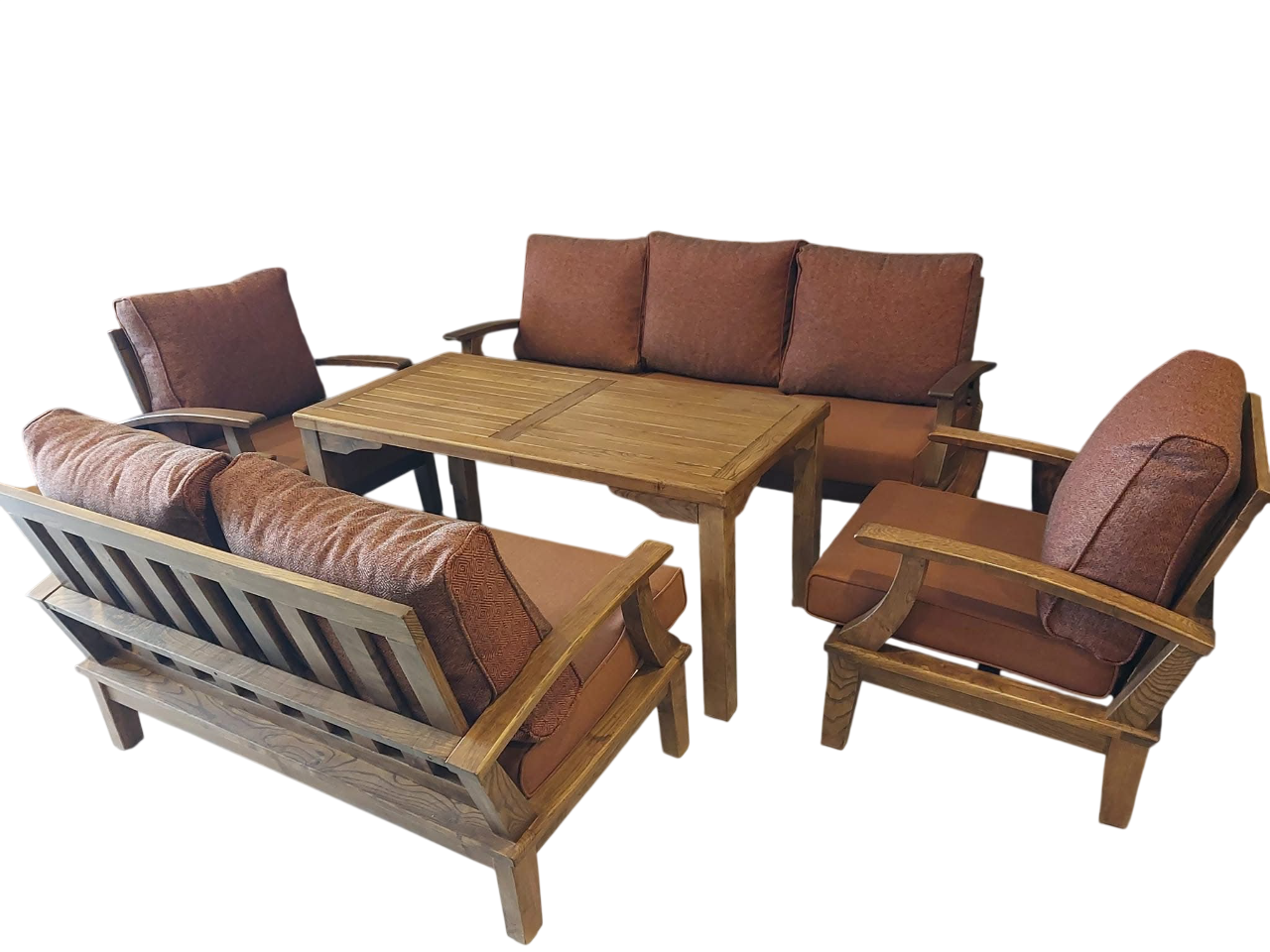 3+2+1+1+コーヒーテーブル チェスナット ジャワ バルコニーセット