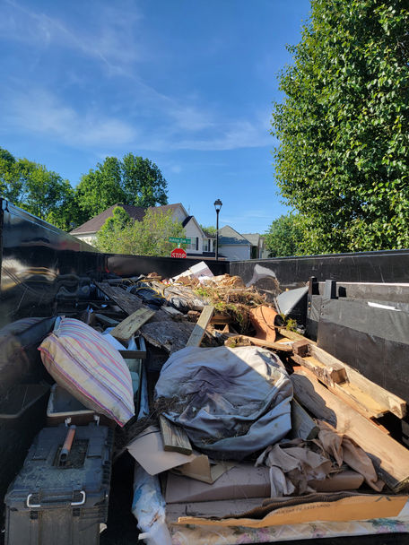 Progress of shed removal in trailer