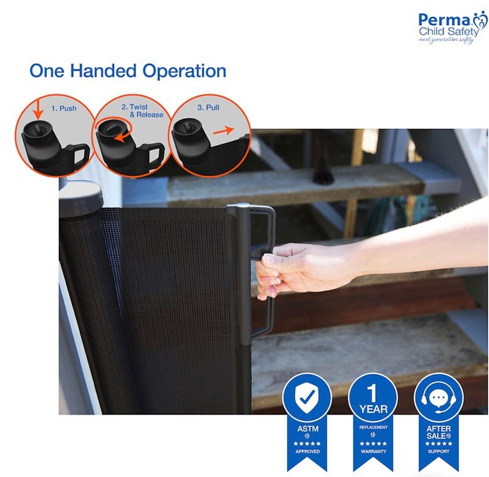 Thumbnail: Perma Child Safety Indoor/Outdoor Retractable Safety Gate