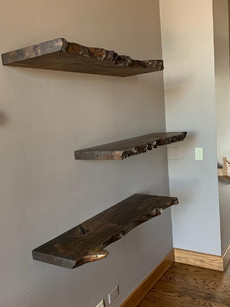 Live Edge Elm Slab Floating Shelf