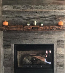 Reclaimed Antique Wood Beam Fireplace Mantel