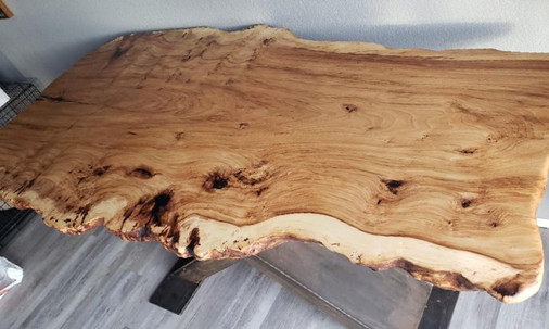 Live Edge Burled Elm Slab Custom Dining Table