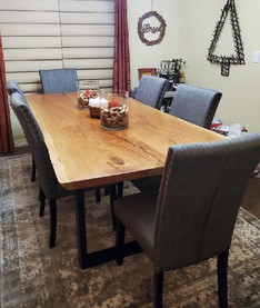 Live Edge Cherry Slab Custom Dining Table