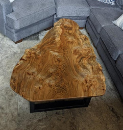 Live Edge Burled Elm Custom Coffee Table