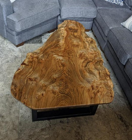 Live Edge Burled Elm Custom Coffee Table