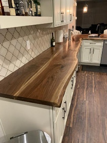 Live Edge Slab Walnut Custom Bar Top
