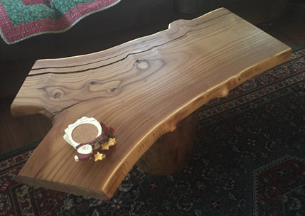 Live Edge Russian Olive Slab Coffee Table