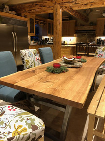 Live Edge Cherry Slab Custom Dining Table