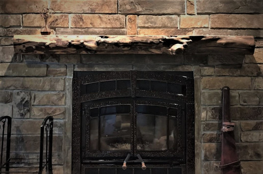 Live Edge Slab Rustic Fireplace Mantel