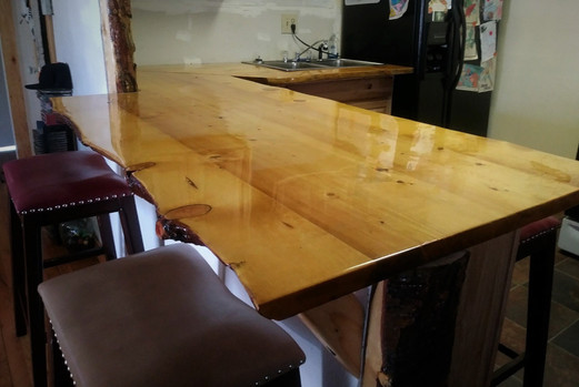 Live Edge Slab Custom Pine Bar