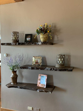 Live Edge Elm Slab Floating Shelf