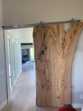 Live Edge Elm Slab Sliding Barn Door