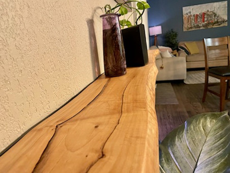 Live Edge Ash Slab Floating Shelf