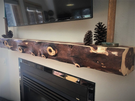 Live Edge Slab Rustic Fireplace Mantel