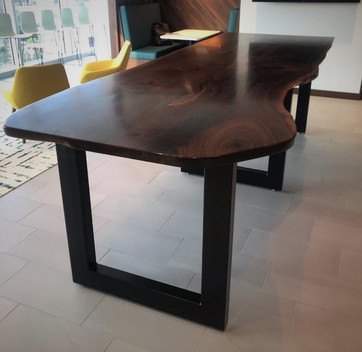 Live Edge Walnut Slab Custom Conference Table