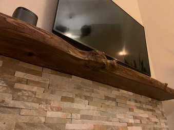 Live Edge Slab Rustic Fireplace Mantel