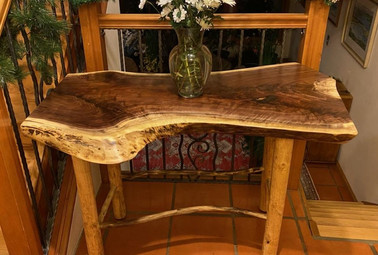 Live Edge Walnut Slab Custom Entry Table