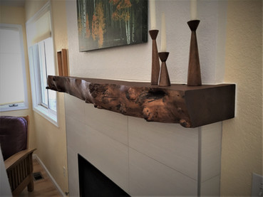 Live Edge Slab Rustic Fireplace Mantel