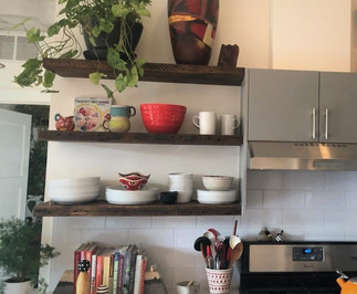 Reclaimed Antique Barn Wood Kitchen Floating Shelves