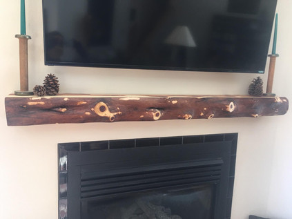 Live Edge Slab Rustic Fireplace Mantel