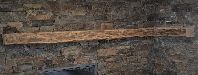 Reclaimed Barn Wood Beam Fireplace Mantel