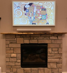 Live Edge Slab Shelf Fireplace Mantel