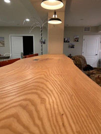 Live Edge Slab Ash Custom Basement Bar