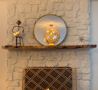 Live Edge Slab Rustic Fireplace Mantel