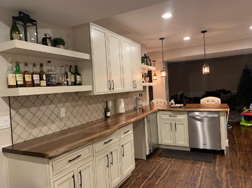 Live Edge Slab Walnut Basement Bar Top