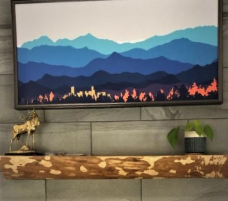 Live Edge Slab Rustic Fireplace Mantel