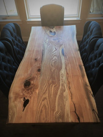 Live Edge Locust Slab Custom Dining Table