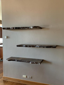 Live Edge Elm Slab Floating Shelf