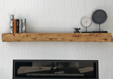 Rustic Live Edge Slab Fireplace Mantel
