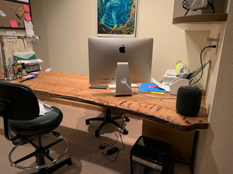 Live Edge Elm Slab Custom Table Desk