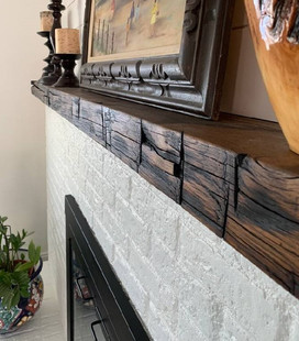 Reclaimed Barn Beam Rustic Fireplace Mantel