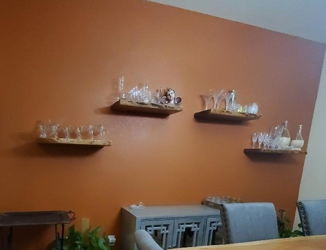 Live Edge Elm Slab Floating Shelves