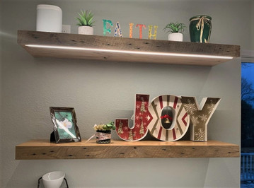 Reclaimed Barnwood Kitchen Floating Shelves